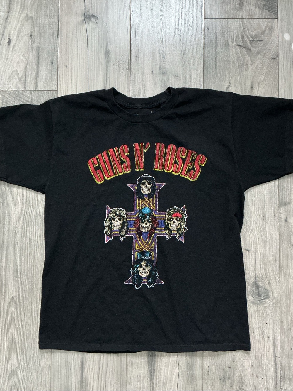 Bravado Black Guns N' Roses Graphic Tee with Multicolor Cross